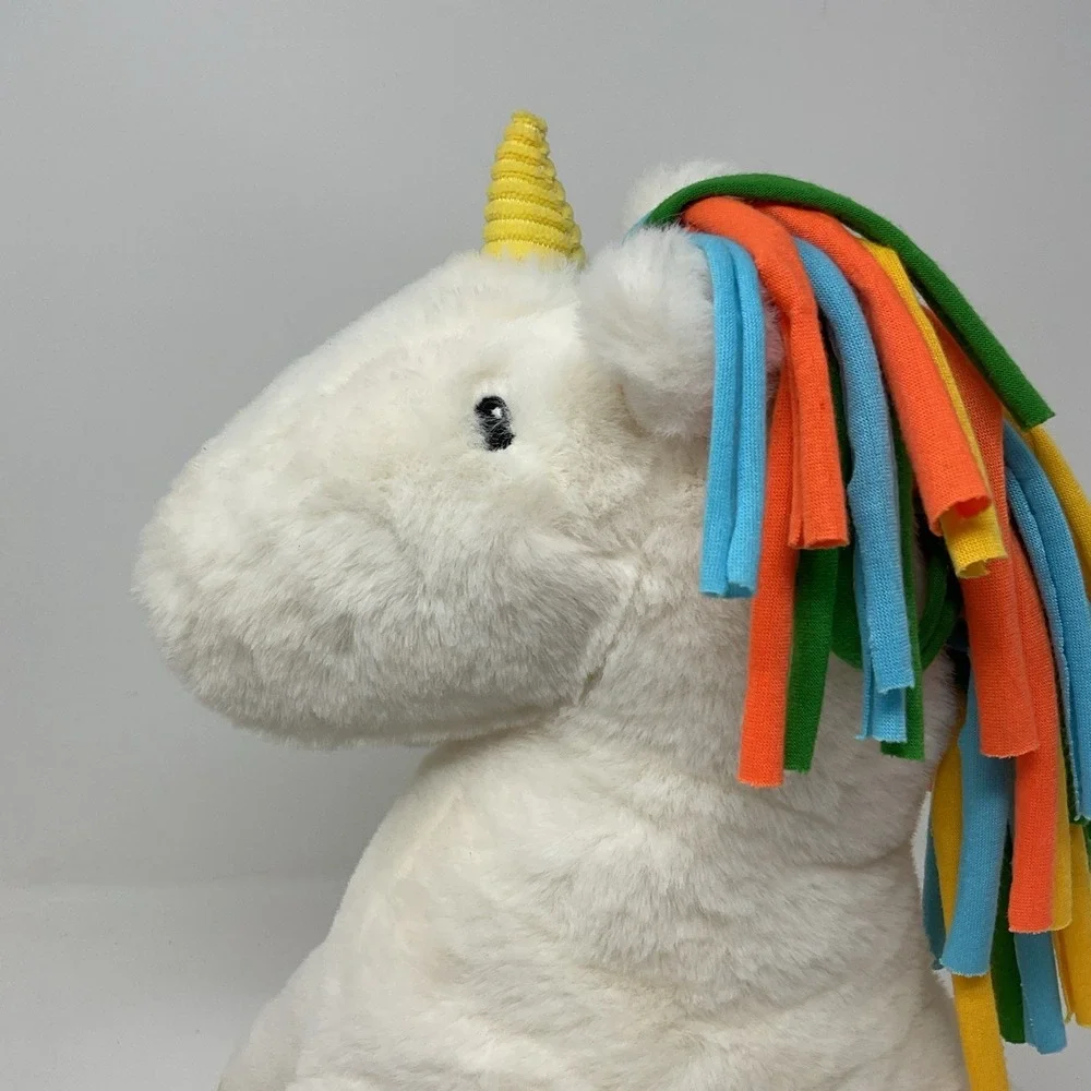 Giggle Scape‎ Target Unicorn White Plush Stuffed Animal Rainbow Mane